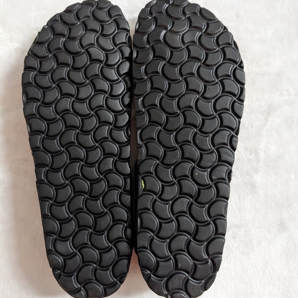 Bio Bio Black Genuine Leather Adjustable Buckle Thong Cork Bed Sandals - Picture 8 of 12